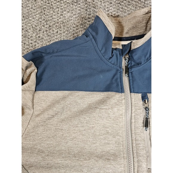 Orvis Jacket Mens Medium Gray Blue Fleece Coat Outdoor Hike Camp Mock Work Cabin - Picture 4 of 9